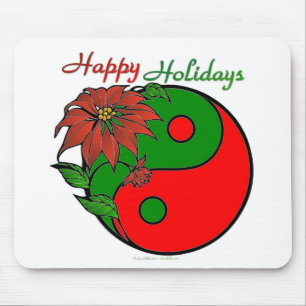 Mousepad Natal Yin Yang Poinsettia
