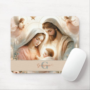 Mousepad Natividade Bebê Jesus Cristo Floral Personalizado