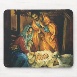 Mousepad Natividade dos natais vintages, Jesus dos Bebês em