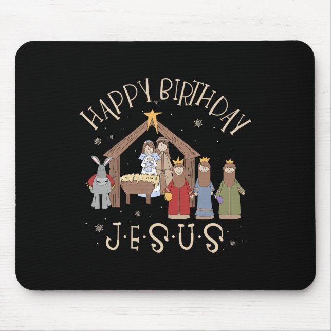 Mousepad Natividade Feliz aniversário Jesus Natal Natividad (Frente)