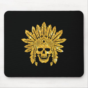 Mousepad Nativo Americano - Indiano - Crânio - Autêntico -