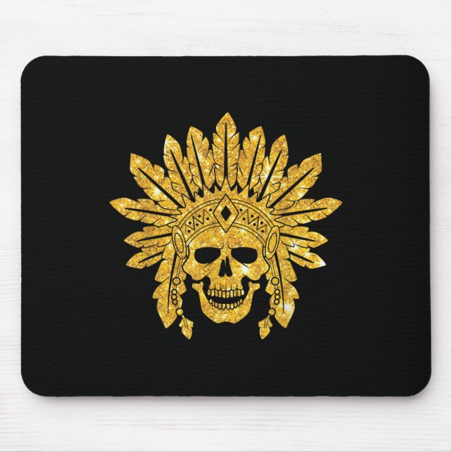 Mousepad Nativo Americano - Indiano - Crânio - Autêntico -  (Frente)