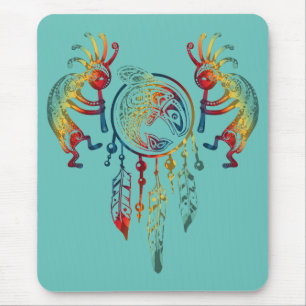 Mousepad Nativo americano Kokopelli Whale Dreamcatcher 1