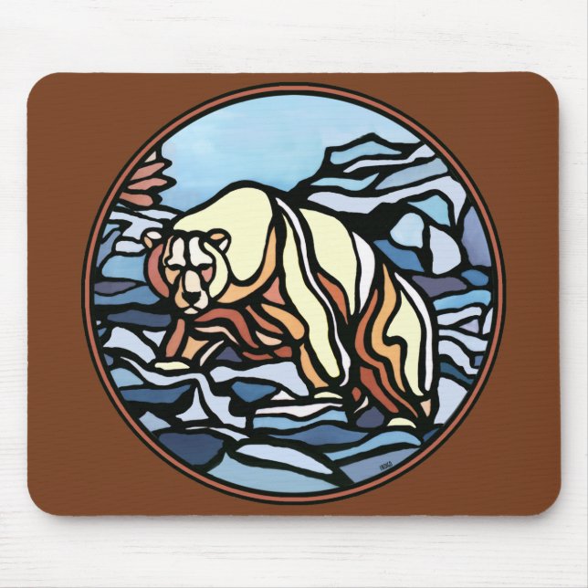 Mousepad Nativo Selvagem de Urso Tribal (Frente)