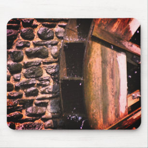 Mousepad Natureza da roda de água de madeira
