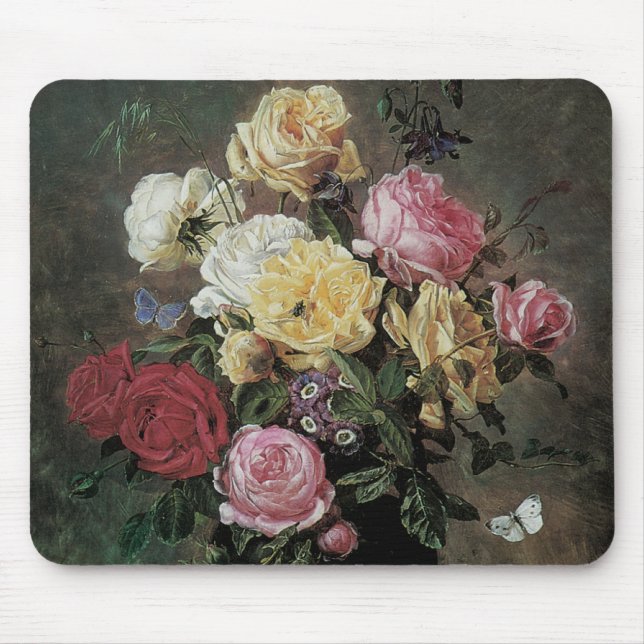 Mousepad Natureza Morta com Flores em Vaso por Olaf Hermans (Frente)
