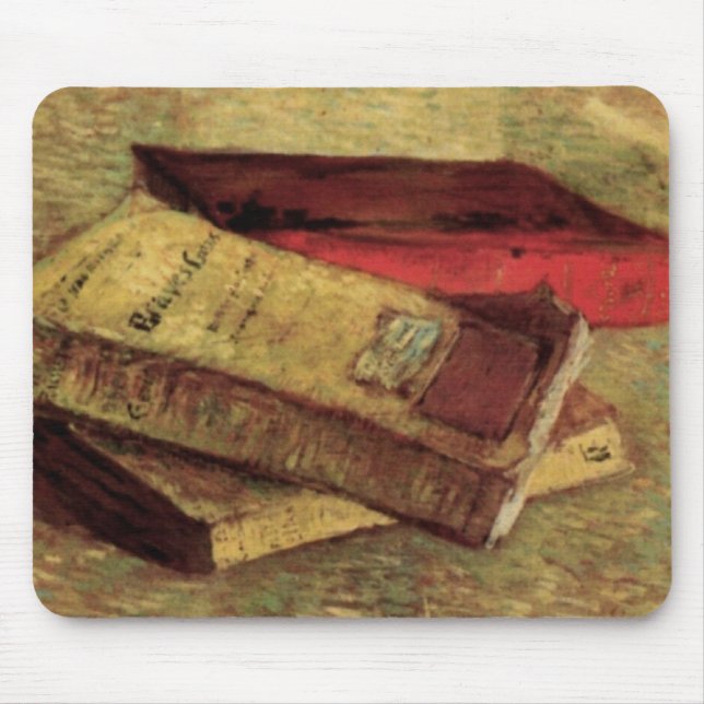 Mousepad Natureza-morta com Três Livros de Vincent van Gogh (Frente)