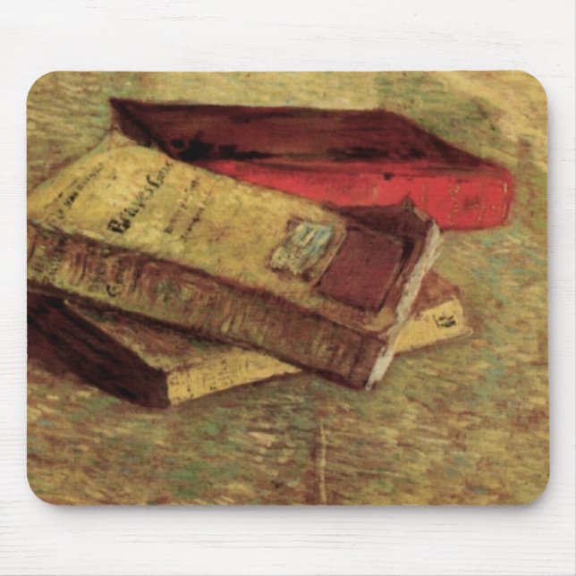 Mousepad Natureza Morta com Três Livros por Vincent van Gog (Frente)