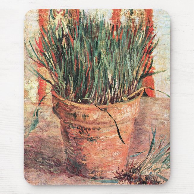 Mousepad Natureza Morta Vaso de Flores com Cebolinho por Vi (Frente)
