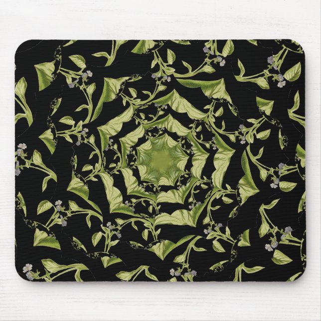 Mousepad Natureza verde e negra hipnose fractal (Frente)