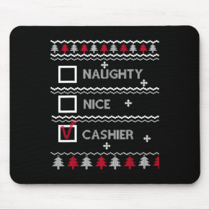 Mousepad Naughn Nice Cashier Festivo Winter Ugly Christmas