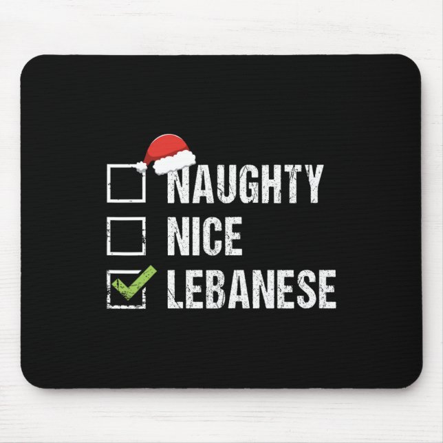 Mousepad Naught Nice Libanês Papai noel presente de Natal (Frente)