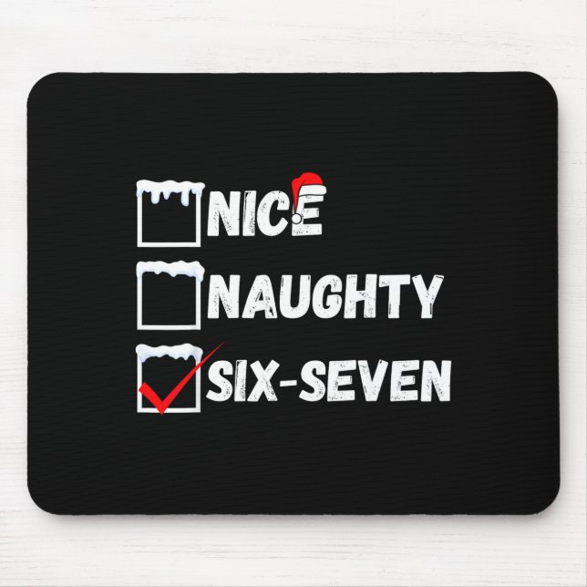 Mousepad Naughty Nice 67 Christmas Checklist Fun Six Seven  (Frente)