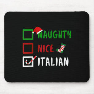 Mousepad Naughty Nice Italiano Funny Itália Papais noeis de