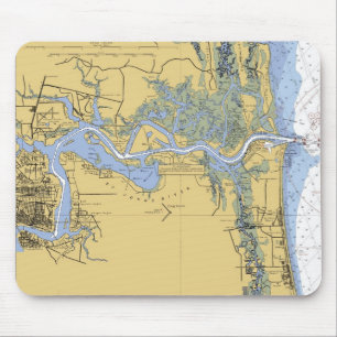 Mousepad náutico da carta de Jacksonville FL St