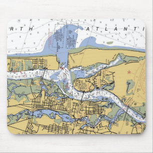 Mousepad náutico da carta do porto de St Augustin