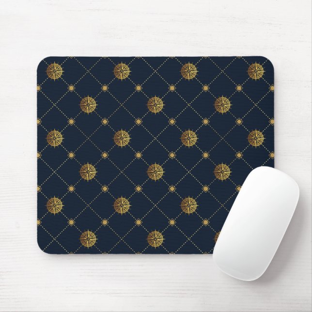 Mousepad Náutico Dourado (Com mouse)