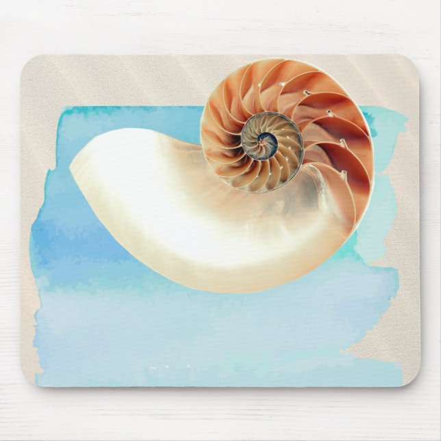 Mousepad Nautilus Seashell e Sand (Frente)