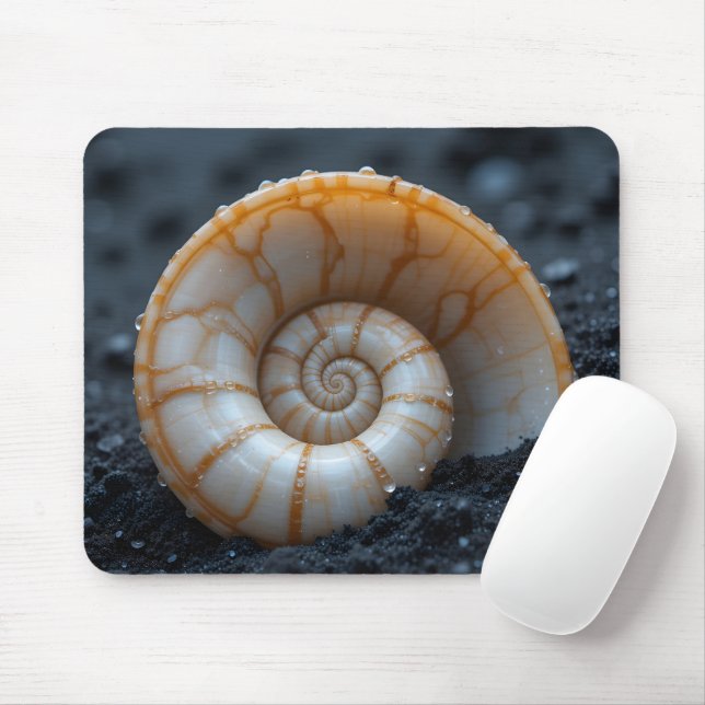 Mousepad Nautilus Shell em Macro de Areia Vulcânica (Com mouse)