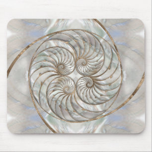 Mousepad Nautilus Shell - Mãe de Pérola e Ouro