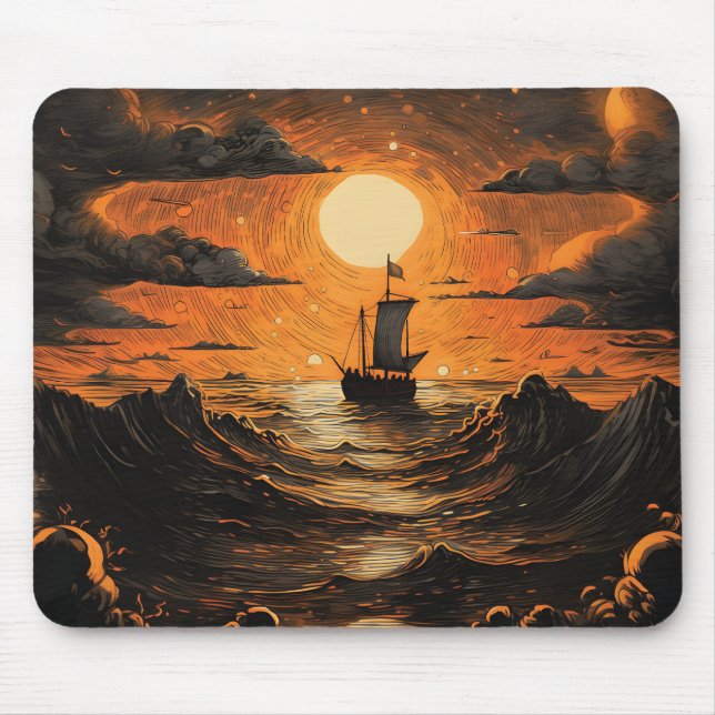 Mousepad Navegação à noite (Frente)