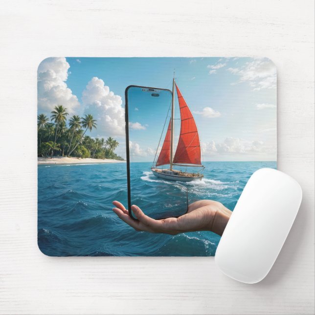 Mousepad Navegação em veleiro em um smartphone (Com mouse)