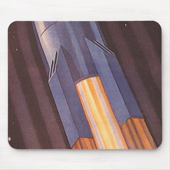Mousepad Naves Espaciais de Ficção Científica Vintage Fogue (Frente)