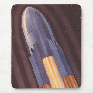 Mousepad Naves Espaciais de Ficção Científica Vintage Fogue