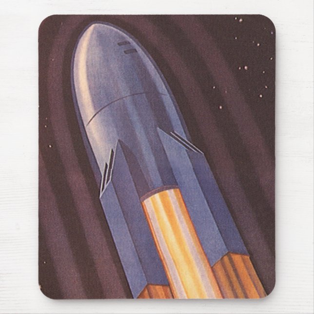 Mousepad Naves Espaciais de Ficção Científica Vintage Fogue (Frente)
