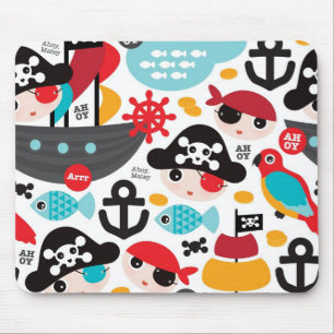 Mousepad Navigação retro da ilustração dos piratas