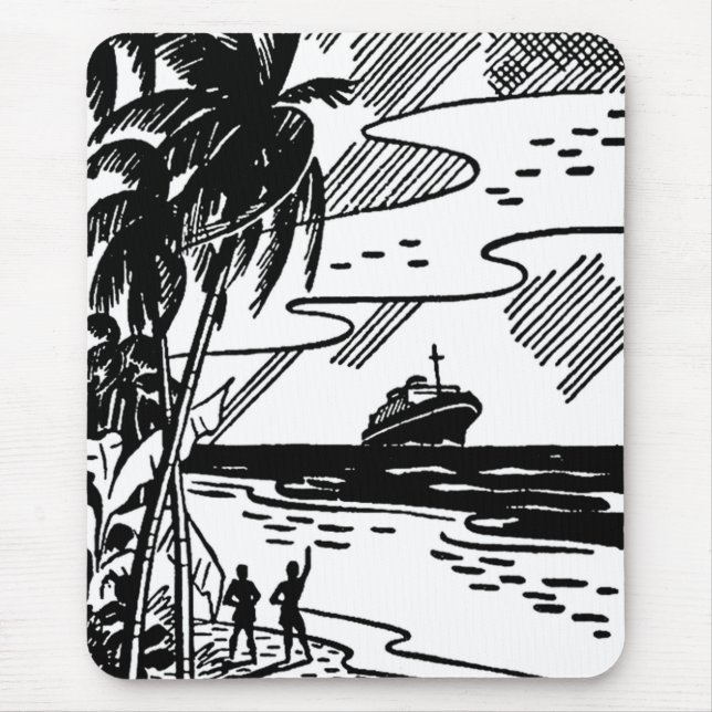 Mousepad Navio de cruzeiro retrô (Frente)