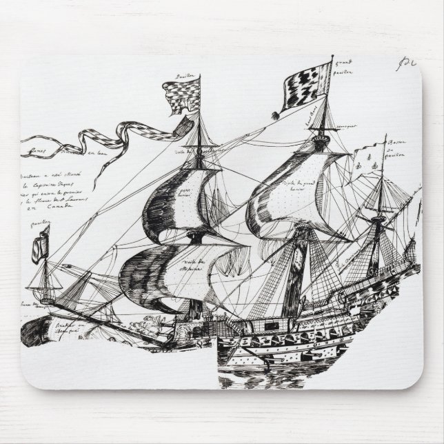 Mousepad Navio de Jacques Cartier, 'Rarete Indes (Frente)