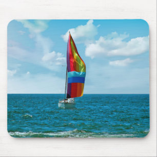 Mousepad Navio de navegação com Spinnaker Arco-Íris