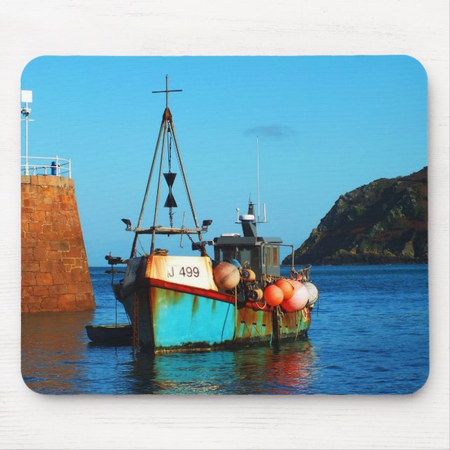 Mousepad Navio de pesca em Bonne Nuit, Jersey (Frente)