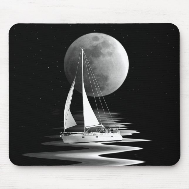 Mousepad Navio de vela em água lua (Frente)