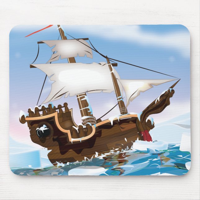 Mousepad Navio de vela no Oceano Ártico (Frente)