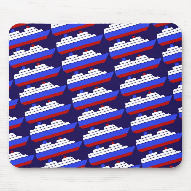 Mousepad navio do mar vermelho e azul (Frente)