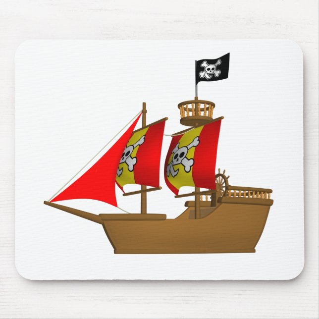 Mousepad Navio Pirata - Barco Marítimo de Navegação (Frente)