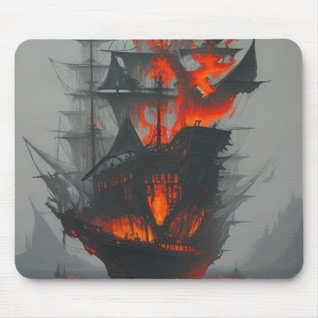Mousepad Navio pirata fantasma perdido (Frente)