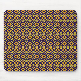 Mousepad Navy Blue and Gold Diamond Pattern