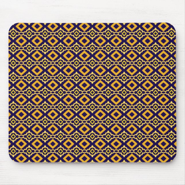 Mousepad Navy Blue and Gold Diamond Pattern (Frente)