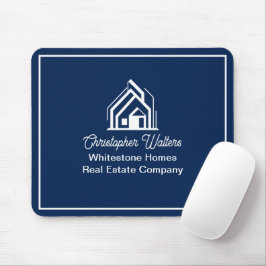 Mousepad Navy Blue Real Estate Company Personalized Realtor
