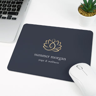 Mousepad Navy & Gold Lotus Logo