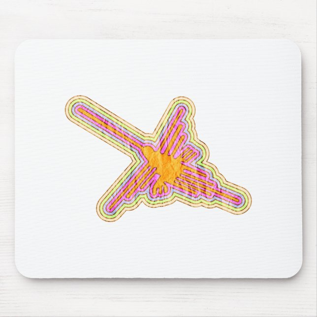 Mousepad Nazca Lines Hummingbird com efeito de papel rugoso (Frente)
