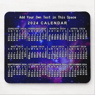 Mousepad Nebulosa de Espaço Personalizada do Calendário Men