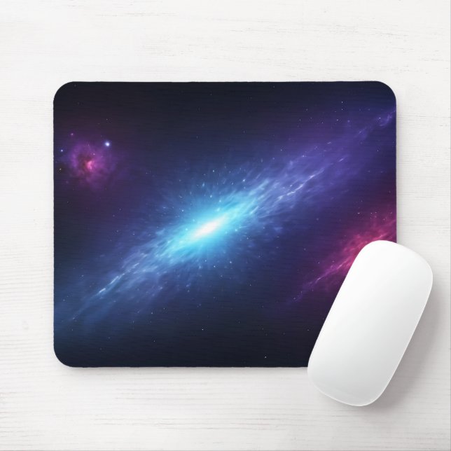 Mousepad Nebulosa Espacial Supernova Azul Brilhante Astrono (Com mouse)