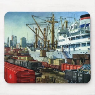 Mousepad Negócio do vintage, transporte entrado do navio d