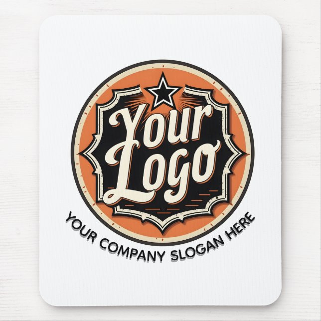 Mousepad Negócio Simples de Logotipo e Texto Personalizado (Frente)