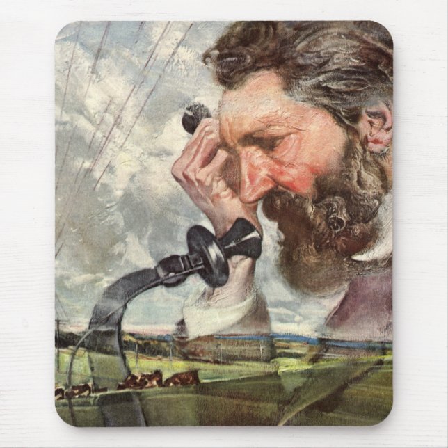 Mousepad Negócios Antigos, Telefone de Alexander Graham Bel (Frente)