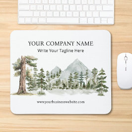 Mousepad Negócios ao Ar Livre Floresta Verde Aquarela Natur
